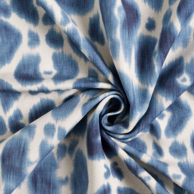 GOTS French Terry Leopardmönster i batik | TCC x LOOKS by Wolfgang Joop – lysande blå/kräm,  image number 5