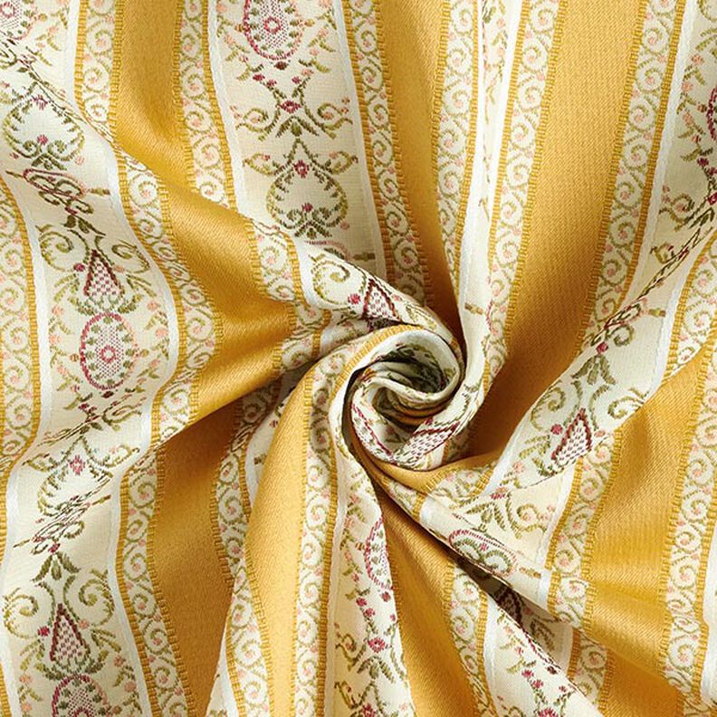 Möbeltyg Jacquard Biedermeier Ränder – kräm/gul,  image number 4