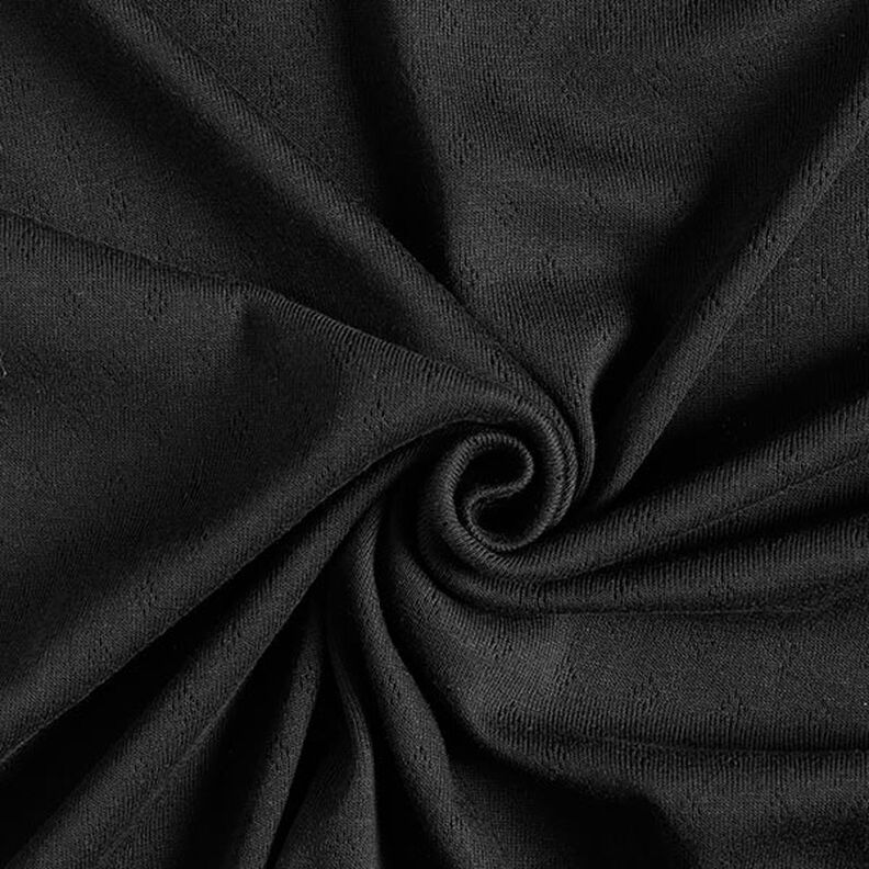 Finstickad jersey med hålmönster – svart,  image number 2