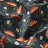 Bomullstyg Poplin filigranblommor – svartblå/terracotta,  thumbnail number 2