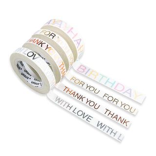 Washi Tape Fina ord [ 10 mm x 10 m, 4styck ] – färgmix, 