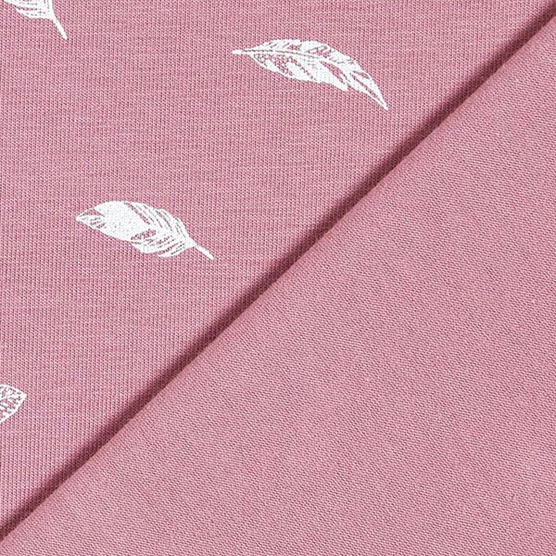 Bomullsjersey Fjädrar – gammalt rosa,  image number 4