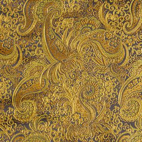 Jacquard för kläder Metallic paisley – guld/svart, 