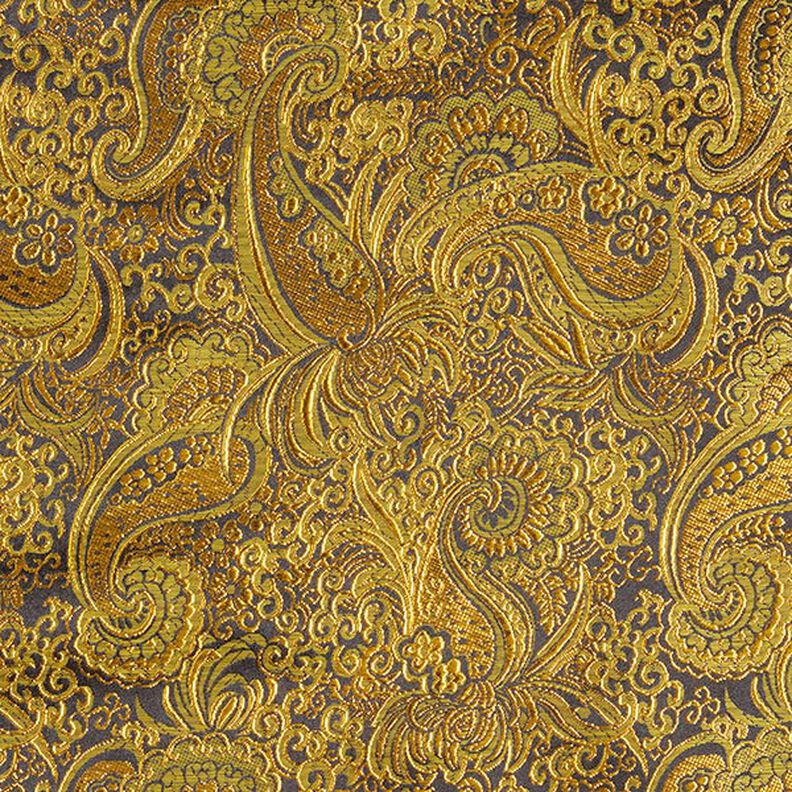 Jacquard för kläder Metallic paisley – guld/svart,  image number 1