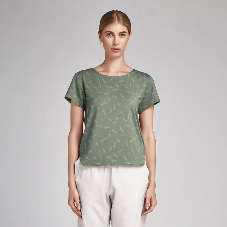 Jacquard dobby ränder – khaki, image number 6