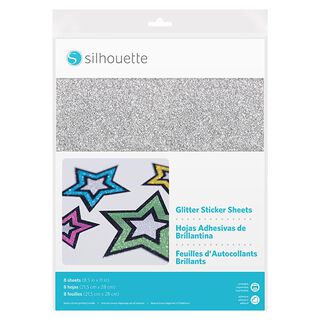 Silhouette Klistermärkesfolie för tryck Glitter [21,5 x 27,9 cm|8 styck], 