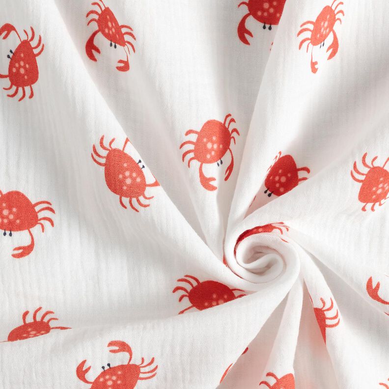 GOTS Muslin/Dubbel-krinkelväv Kräftor | Poppy Fabrics – elfenbensvit,  image number 3