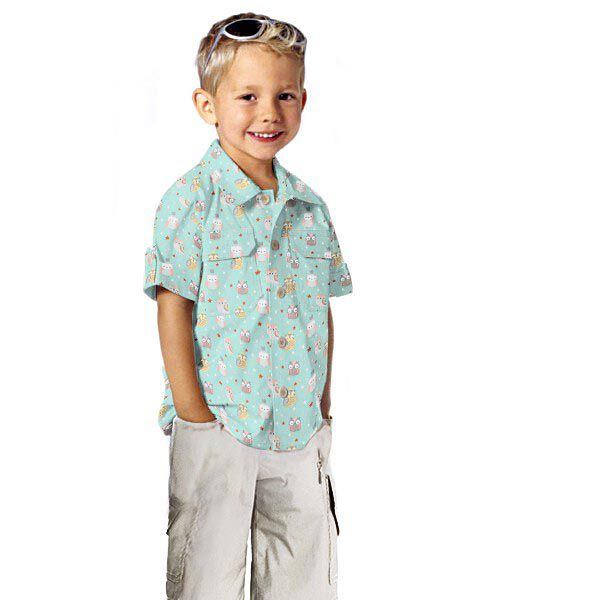Poplin söta ugglor – aquablått, image number 5