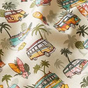 Bomullstyg Kretong Roadtrip Surf – beige, 