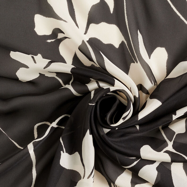 Fin satin bladrankor – svart/vit,  image number 3
