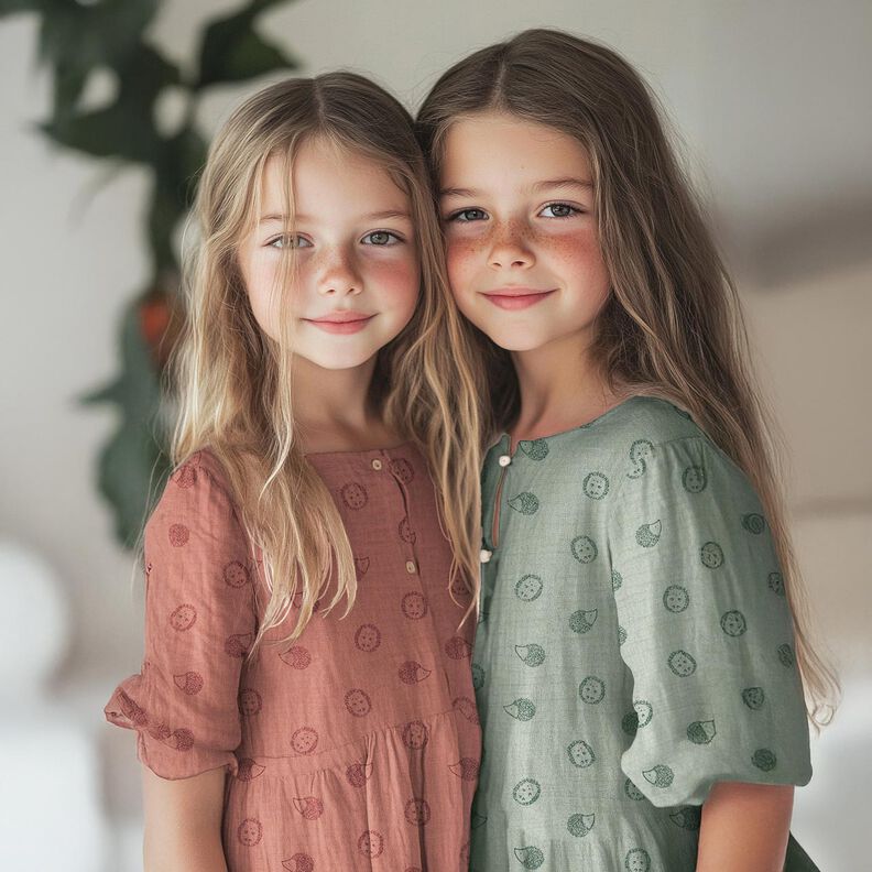 Muslin/Dubbel-krinkelväv igelkott | Poppy Fabrics – ljus mint/mörkgrön,  image number 5