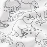 Bomullspoplin Tyg att färglägga dinosaurier – vit/svart,  thumbnail number 2