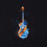 Bomullsjersey Panel gitarr | Glitzerpüppi – svart/brandgul,  thumbnail number 7