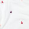 Muslin/Dubbel-krinkelväv broderade hjärtan | Poppy Fabrics – vit/rose,  thumbnail number 2
