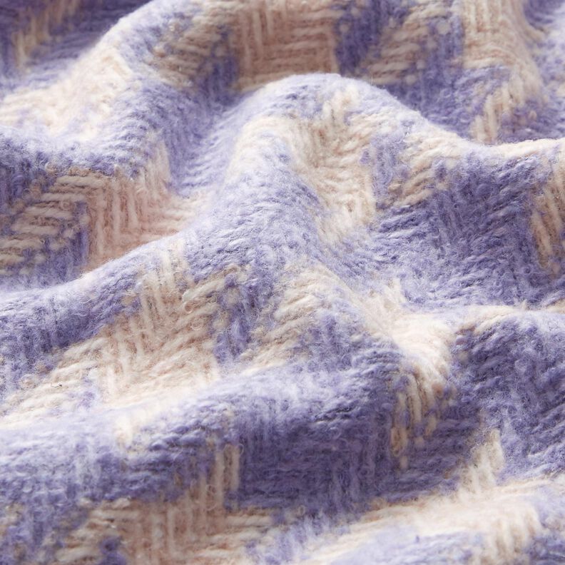 Rocktyg grovvävt hundtandsmönster – beige/fläder, image number 2