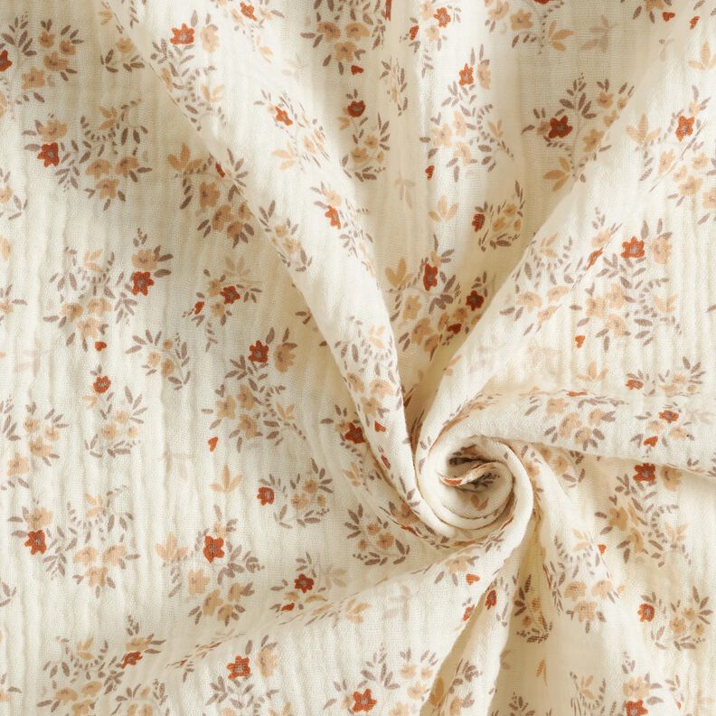 Muslin/Dubbel-krinkelväv småblommor – yllevit,  image number 4