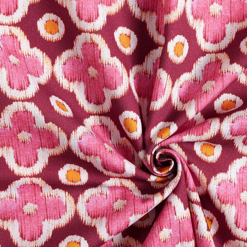 Dekorationstyg Canvas Broderi-look – bordeauxröd/pink, image number 3