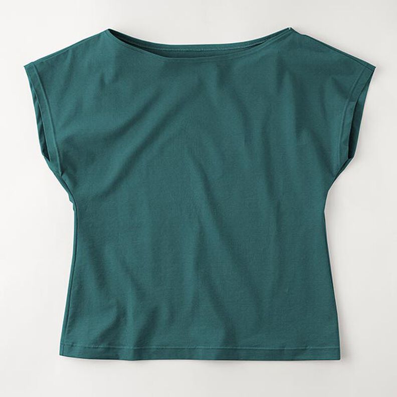 Bomullsjersey medium enfärgad – mörkgrön, image number 8