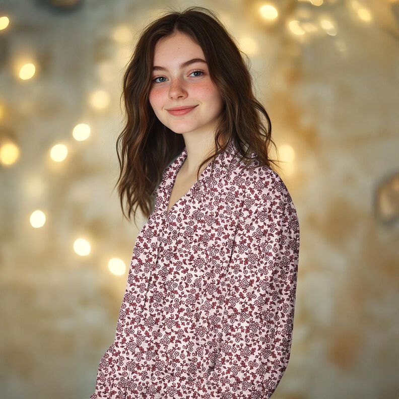 Bomullsflanell småblommor | Poppy Fabrics – rose/bleklila,  image number 5