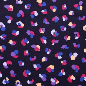 Babymanchester färgglada leopardfläckar | Poppy Fabrics – marinblå, 