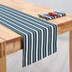 Dekorationstyg Jacquard ränder – havsblå/vit,  thumbnail number 7