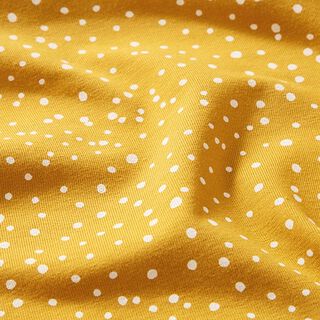 Bomullsjersey oregelbundna prickar – curry, 