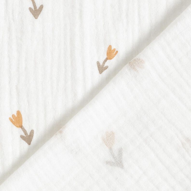 Muslin/Dubbel-krinkelväv småblommor – elfenbensvit, image number 4