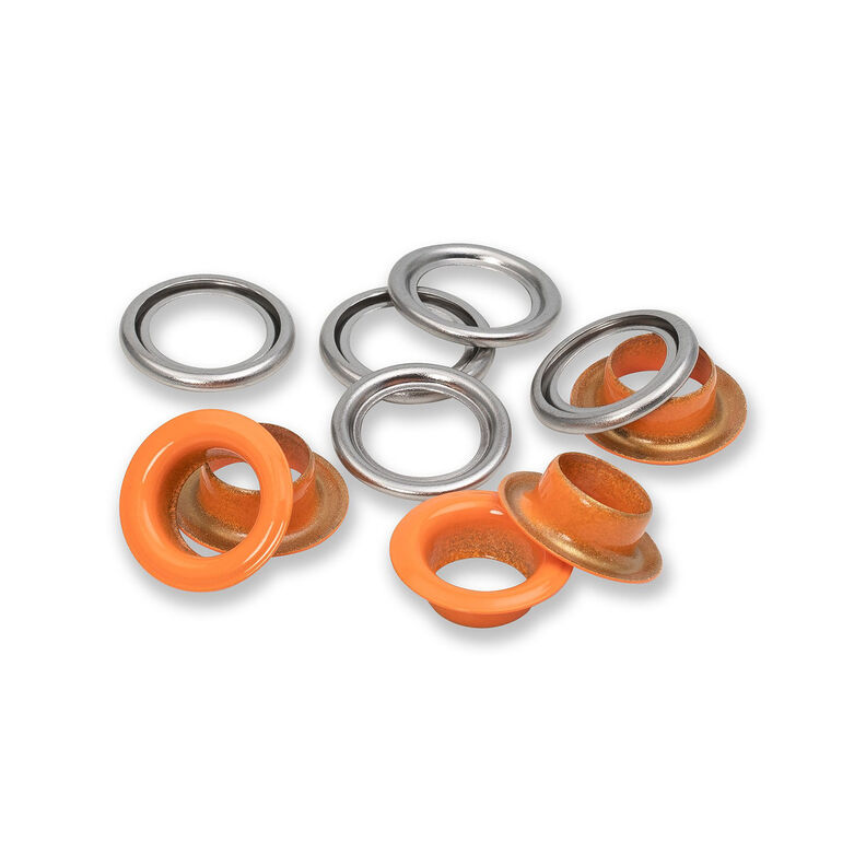 Öljetter med brickor [20 stycken | Ø 11 mm] | Prym – brandgul/silvermetallic,  image number 2