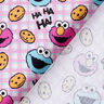 Bomullspoplin Licenstyg Cookie Monster och Elmo | Sesame Workshop – yllevit/rosa,  thumbnail number 4