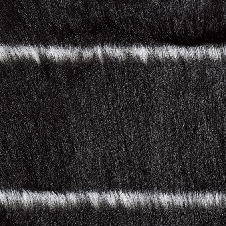 Fuskpäls diagonala ränder – svart/yllevit,  image number 1