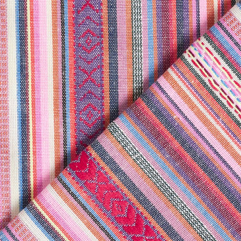Dekorationstyg Jacquard pastellränder – rosa/lila, image number 4