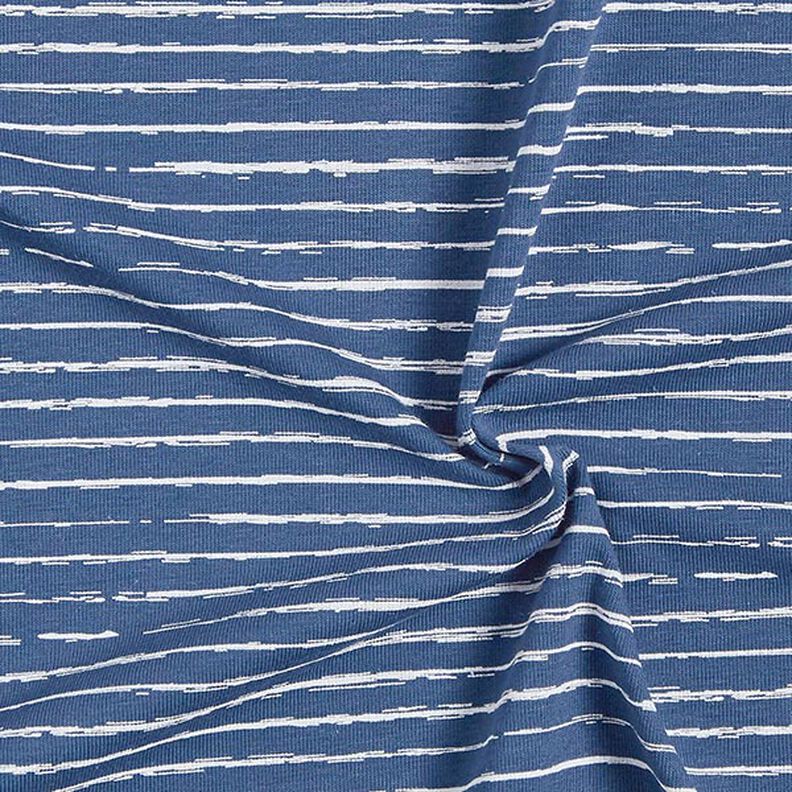 Bomullsjersey Klotter-ränder – jeansblå,  image number 3