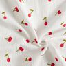 Muslin/Dubbel-krinkelväv Broderade körsbär | Poppy Fabrics – vit/eldröd,  thumbnail number 3