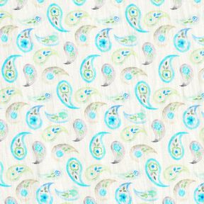 linnemix paisley – elfenbensvit/ljus turkos, 