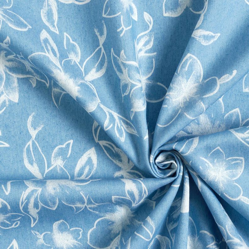 Chambray Sommarblommar – ljusblått/yllevit,  image number 3