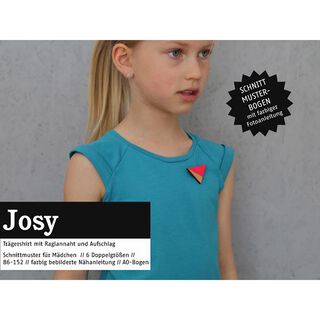 JOSY - raglantröja med uppvikning på axlarna, för flickor, Studio Schnittreif  | 86 - 152, 