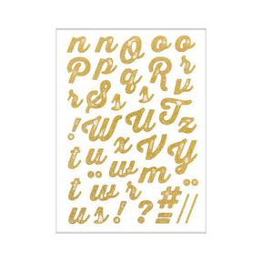 Strykfolie Glitter A-Z – guld metallisk | Rico Design, 