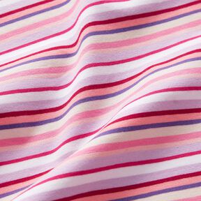 Bomullsjersey spiralränder – fläder/pink, 