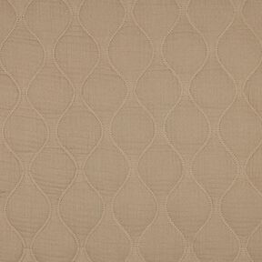 Quiltat tyg Muslin Vågor – mörkbeige, 