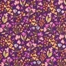 Bomullstyg Kretong Ängsblommor – aubergine/rosa,  thumbnail number 1