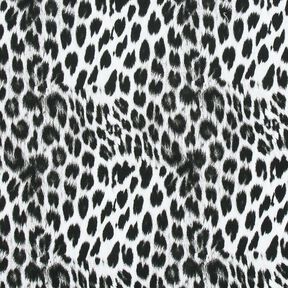 French Terry, borstad, snöleopard digitaltryck – svart/vit, 