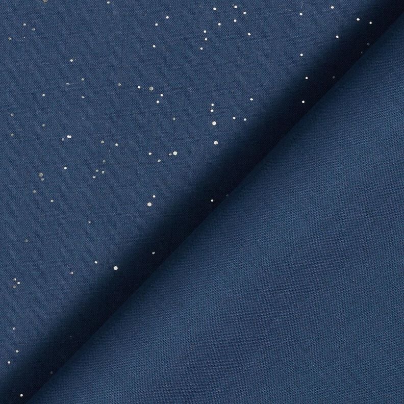 Bomullstyg Poplin Folietryck Silverfläckar – nattblå/silvermetallic, image number 4