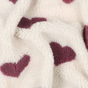 Teddyplysch Hjärtan | by Poppy – natur/bordeauxröd, 