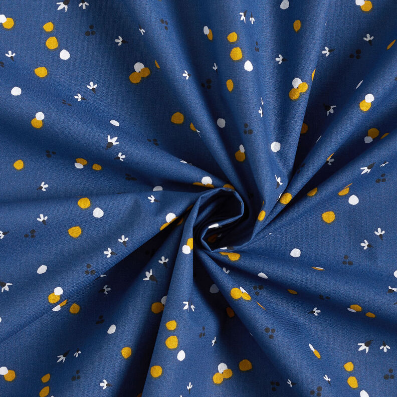 Bomullstyg Kretong prickar i färg – marinblått,  image number 3