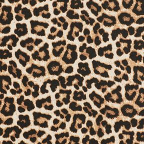 Dekorationstyg Halvpanama elegant leopardmönster – svart/natur, 