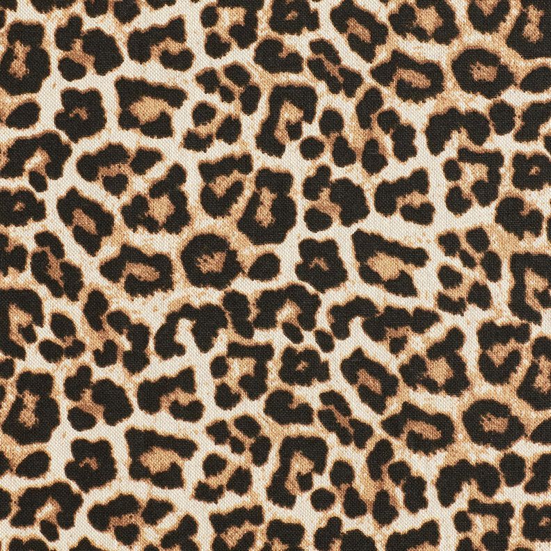 Dekorationstyg Halvpanama elegant leopardmönster – svart/natur,  image number 1