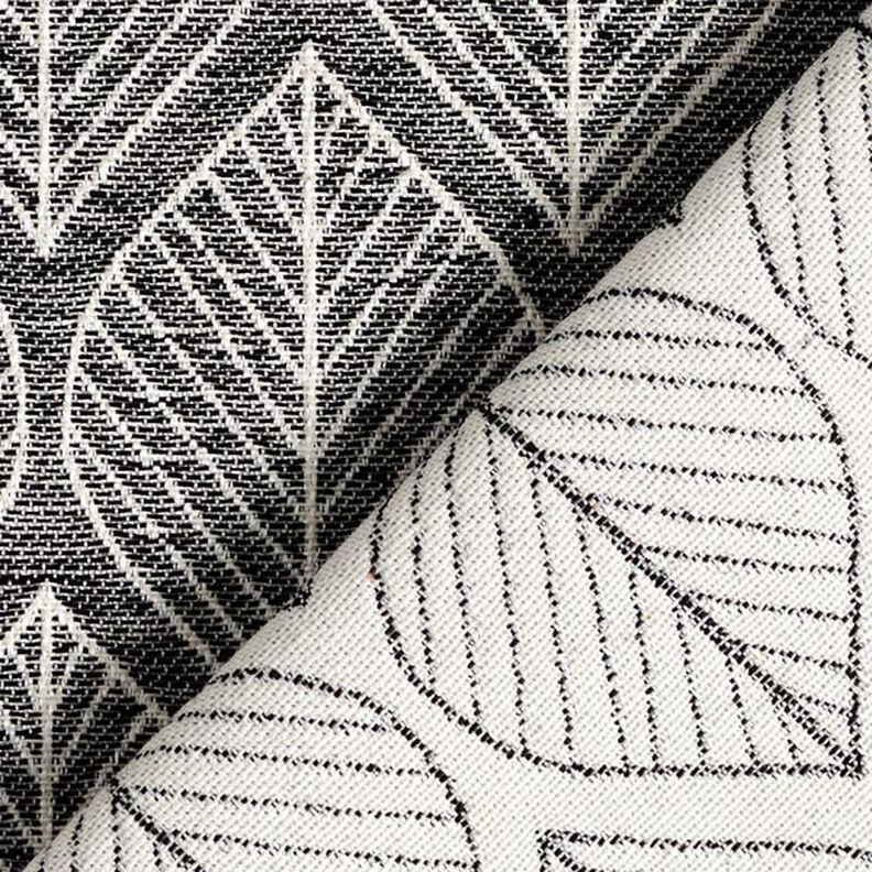 Dekorationstyg Jacquard Blad – antracit,  image number 5