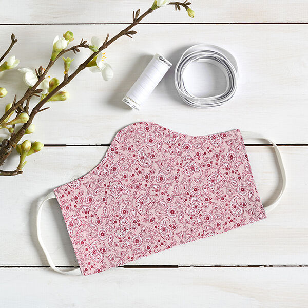 Bomullstyg Kretong Paisley – rosa, image number 10