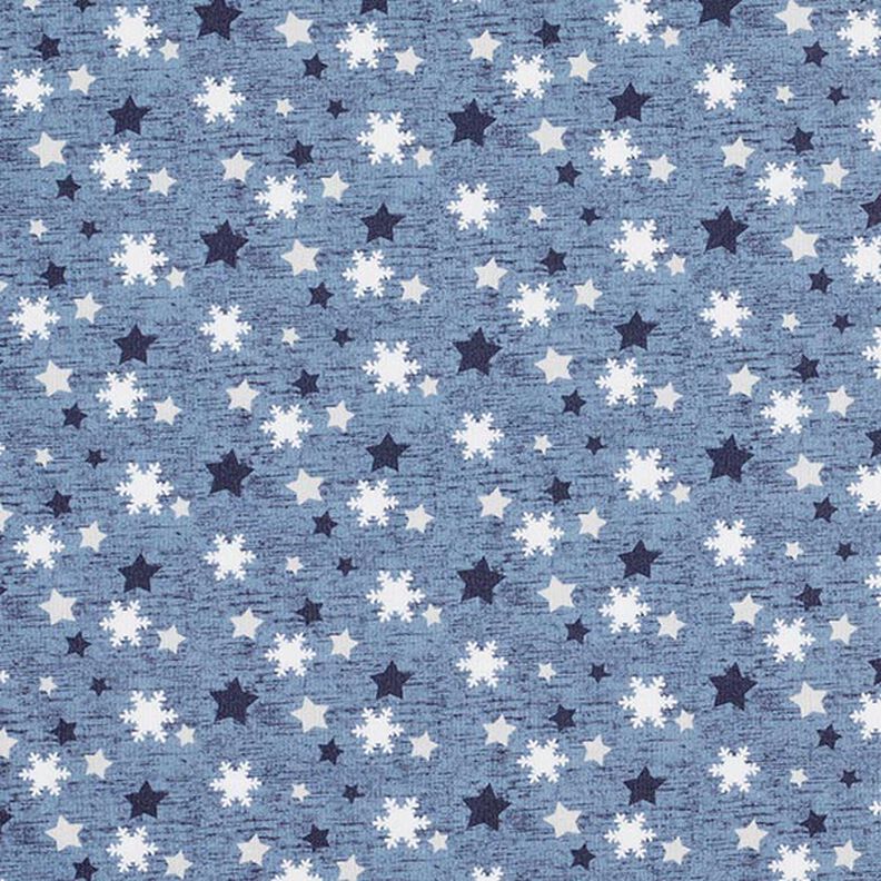 Sweatshirt Ruggad snöflingor och stjärnor Digitaltryck – blågrått,  image number 1