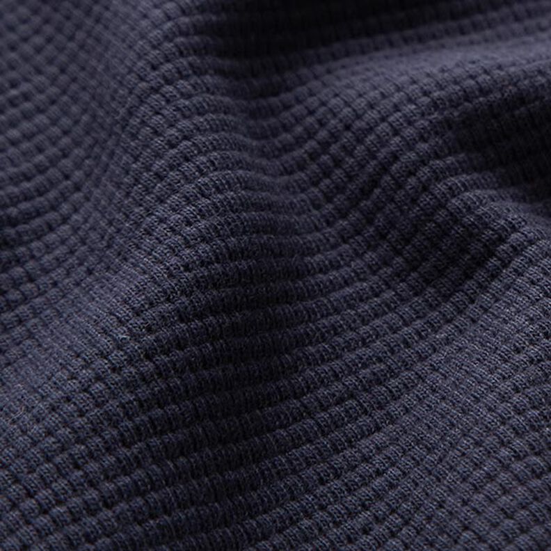 Mini-bomullsvåffeljersey enfärgad – marinblått,  image number 3
